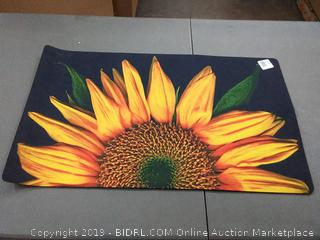 Toland Home Garden Sunflowers on Black 18 x 30-Inch Decorative Floor Mat Sunflower Portrait Flower Doormat