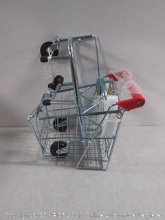 Melissa & Doug Toy Shopping Cart with Sturdy Metal Frame, Play Sets & Kitchens, Heavy-Gauge Steel Construction, 23.25" H x 11.75 W x 15" L Broken Wheel