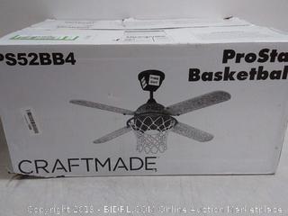 Kraftmaid 4-blade 52-inch ProStar basketball ceiling fan with light and remote (online $350)