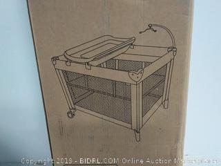 portable play yard sturdy play yard with comfortable mattress and changing station blue and green