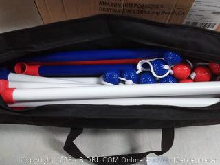 Ladder Toss Outdoor Lawn Game Set with Soft Carrying Case - 40 x 24 Inches, Red and Blue