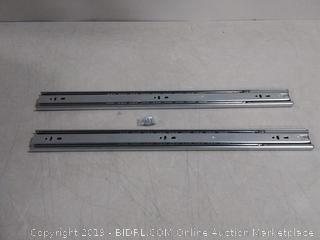 capricho 22 inch heavy duty hundred-pound full extension ball bearing drawer slides soft-close rail runners to pair