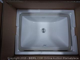 Nantucket Sinks UM-16x11-W 16-Inch by 11-Inch Rectangle Ceramic Undermount Vanity, White