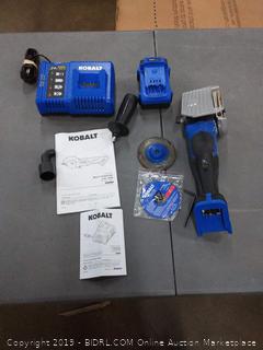 Kobalt 24v Max Brushless Multi-Purpose 4 in. Saw with battery and charger (all powers on)