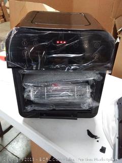 GoWISEUSA Deluxe 12.7-Quarts Electric Air Fryer Oven Rotisserie (broken oven door)(powers on)