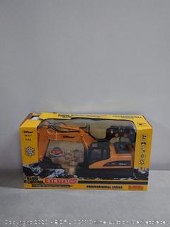Top Race 15 Channel Full Functional Remote Control Excavator Construction Tractor, Excavator Toy with 2.4Ghz Transmitter and Metal Shovel (online $79)