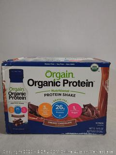 Orgain Organic 26g Grass Fed Whey Protein Shake, Creamy Chocolate - Meal Replacement, Ready to Drink, Low Net Carbs, No Sugar Added, Gluten Free, Non-GMO, 14 Ounce, 12 Count