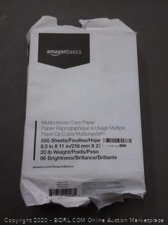 AmazonBasics Multipurpose Copy Printer Paper - 96 Bright White, 8.5 x 11 Inches, 1 Ream (500 Sheets)