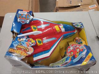 Paw Patrol, Super Paws, 2-in-1 Transforming Mighty Pups Jet Command Center with Lights and Sounds