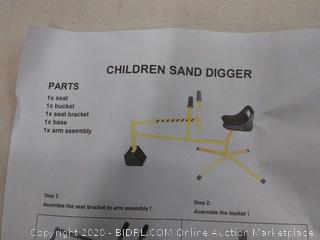 MTB Kid Ride-on Dig Working Crane Sand Play Digger Yellow Scooper Outdoor Crane for Sandbox Exavator Dig Toy in Sand, Beach, Snow, Dirt--- Backyard Toys for chrildren