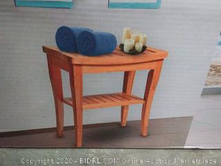 house ur home bamboo shower bench with wine glass holder(Factory Sealed)COME PREVIEW!!!!!
