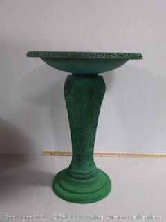 Exaco Trading Co. FM-2470G Exaco Endura Clay Scroll Vine Marbleized Birdbath, Two Shade Green 20" x 20"