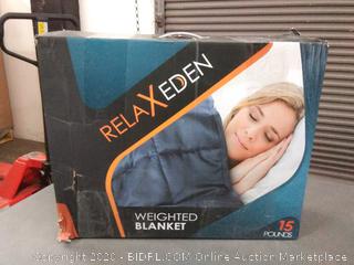 RELAX EDEN Adult Weighted Blanket W/Removable, Washable Duvet Cover 15 lbs, 60x 80 Size Heavy Glass Micro-Beads Supreme Sleeping Comfort for Adults Hot & Cold Sleeping 100% Soft Cotton Build