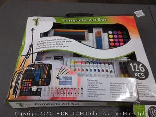Tavolozza 126pcs Deluxe Artist Painting Set with Aluminum Easel Canvas Drawing Tools for Beginner, Student and Artist