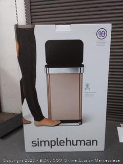 simplehuman 45 Liter / 12 Gallon Stainless Steel Rectangular Kitchen Step Trash Can with Liner Pocket, Rose Gold Stainless Steel(brand new in box)