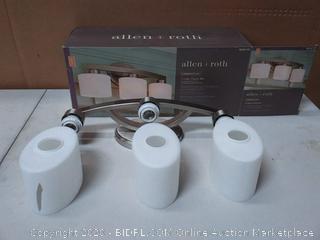 Allen + roth Merington 3-Light Nickel Transitional Vanity Light Bar at(1light cover cracked)