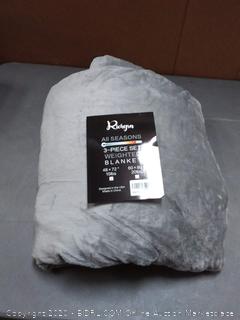 Richgra Weighted Blanket 15 lbs for About 150-180 lbs Adults 48''x 72'' Grey Premium 2 Duvet Covers with Glass Beads Weighted Blanket
