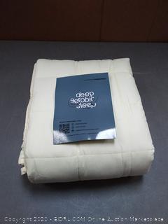 YnM Weighted Blanket (20 lbs, 48''x72'', Twin Size) for People Weigh Around 190lbs 2.0 Cozy Heavy Blanket 100% Oeko-Tex Certified Cotton Material with Premium Glass Beads, Cream