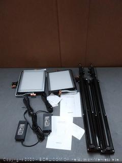 Neewer 2 Packs Dimmable Bi-Color 480 LED Video Light and Stand Lighting Kit Includes: 3200-5600K CRI 96+ LED Panel with U Bracket, 75 inches Light Stand for YouTube Studio Photography, Video Shooting (powers on)