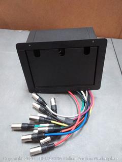 Pro Audio Stage Recessed Floor Box with 110v Electric and XLR Connections (12 XLR, Pre Wired)