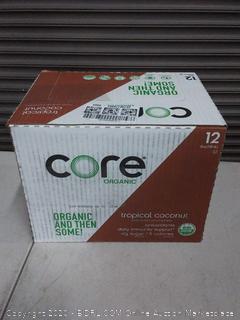 CORE Organic, Tropical Coconut, 18 Fl Oz (Pack of 12), Fruit Infused Beverage, Vegan/Gluten-Free, Non-GMO, Refreshing Flavored Water with Antioxidants, Great For Immunity Support
