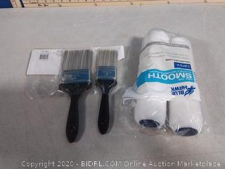 project Source paint brush/Blue Hawk smooth moving rollers bundle setrollers(missing one brush)