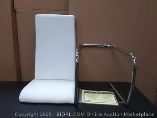 Monarch Specialties 1075 2 Piece Dining CHAIR-2PCS/ 39" Leather-Look/Chrome, 17.25" L x 20.25" D x 38.75" H, White