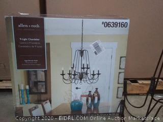 allen + roth Wintonburg 9-Light Aged Bronze French Country/Cottage Chandelier (Retails $149) Model # B10091 28 in X 28 in X 26 in