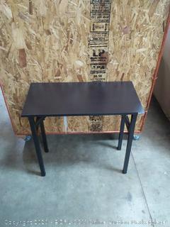 Small Computer Desk Folding Table 31 1/2" Length No Assembly Sturdy and Heavy Duty Writing Desk for Small Spaces and Small Folding Desk(Black Walnut) AC5CB8040