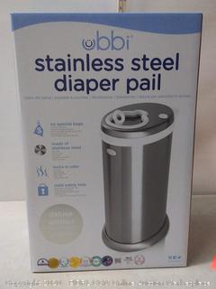 UBBI Stainless Steel Odor Locking, No Special Bag Required Money Saving, Awards-Winning,Modern Design Registry Must-Have Diaper Pail, Chrome (online $89)