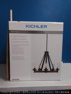 Kichler Barrington 5-Light Distressed Black and Wood Tone Rustic Chandelier (Missing Glass Shades) online $279