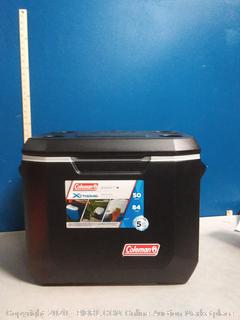 Coleman Rolling Cooler 50 Quart Xtreme 5 Day Cooler with Wheels Wheeled Hard Cooler Keeps Ice Up to 5 Days, Black