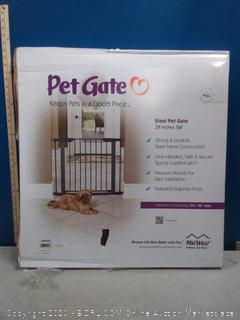 MidWest Homes for Pets Steel Pet Gate | Pet Safety Gate; 29" & 39" Tall in Soft White or Textured Graphite (online $45)