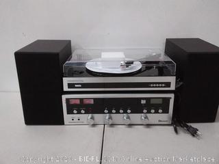 Innovative technology vintage stereo system with Bluetooth CD player turntable and FM radio(powers on)