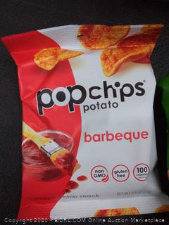 Popchips Potato Chips, Variety Pack, Single Serve 0.8 Ounce (Pack of 24) Bags), 4 Flavors: 8 Sea Salt, 8 BBQ, 4 Sour Cream & Onion, 4 Salt & Vinegar