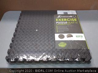 ProSource fs-1908-pzzl Puzzle Exercise Mat EVA Foam Interlocking Tiles (Black, 24 Square Feet)