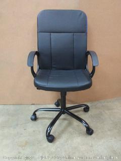 Office Chair, Mid Back Leather Desk Chair, Computer Swivel Office Task Chair, Ergonomic Executive Chair with Armrests