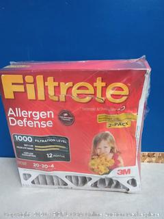 Filtrete MPR 1000 DP 20x20x4 (4-3/8-Inch Depth) AC Furnace Air Filter, Micro Allergen Defense Deep Pleat, 2-Pack (online $50)