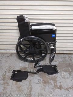 insura 18in K1 basic wheelchair with full-length arms and elevating leg rest (online $158)