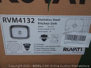 Ruvati Stainless steel kitchen sink 23.375 inch width front to back 17.75 inch bowl depth 9 in
