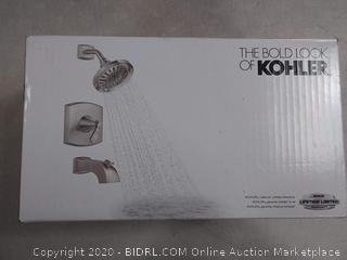 KOHLER Ridgeport Brushed Nickel 1-handle Bathtub and Shower Faucet with Valve (online $179)