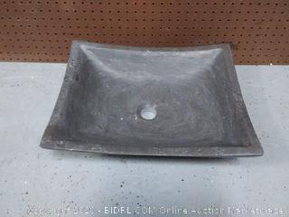 Eden Bath Deep Zen Sink - Honed Black Limestone 18.5 inch x 14.75 in x 5 in (online $327)