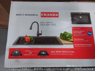 Franke Primo 33-in x 22-in Shadow Grey Single Bowl Drop-In or Undermount Commercial/Residential Kitchen Sink (online $299)