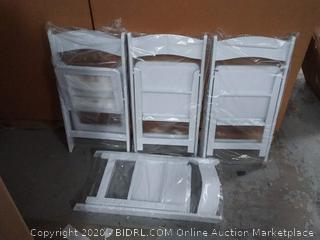 Flash Furniture HERCULES Series 1000 lb. Capacity White Resin Folding Chair with White Vinyl Padded Seat (online $144)
