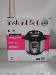Instant Pot Duo 7-in-1 Electric Pressure Cooker, Slow Cooker, Rice Cooker, Steamer, Saute, Yogurt Maker, and Warmer, 6 Quart, 14 One-Touch Programs (powers on)