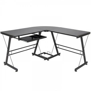 Best Choice Products L-Shape Computer Desk PC Glass Laptop Table Workstation Corner Home Office Black (Retail $109.00)
