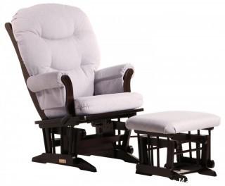 Dutailier Sleigh Glider-Glide/Lock/Recline with Nursing Ottoman, Espresso/Light Grey (Retail $520.00)