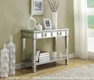 Monarch Specialties Length Sofa Console Table with 2-Drawer, 38-Inch, Mirrored (Retail $367.00) - ACCESSORIES NOT INCLUDED