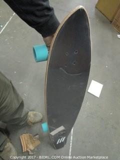 Ten Toes Board Emporium Ten Toes Zed Bamboo Skateboard Cruiser Longboard, Aqua Pipeline, 44 Zoll