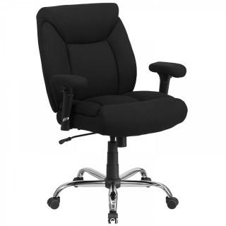 Flash Furniture HERCULES Series Big & Tall 400 lb. Rated Black Fabric Swivel Task Chair with Adjustable Arms (Retail $171.00)